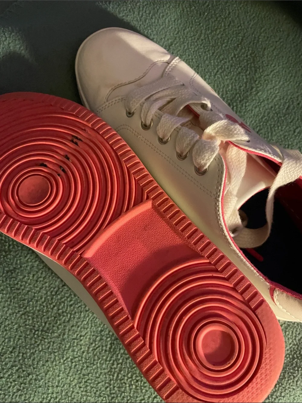 Kate Spade  White and Pink Logo Lace-Up Kids Sneakers